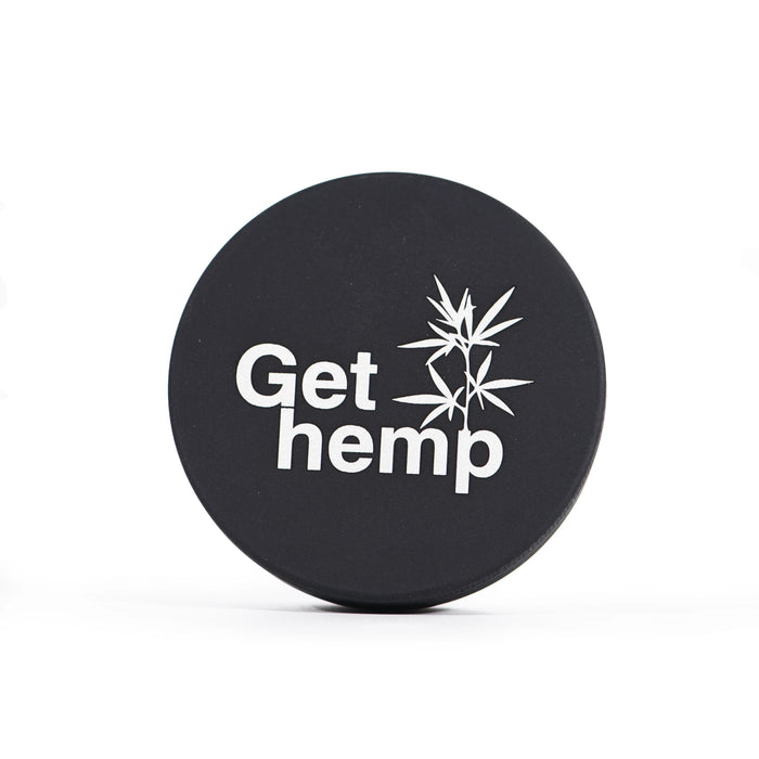 Herb Grinder, 2.5 inch (63.5mm), 4 Piece, Black Aluminum - Gethemp