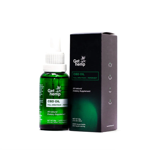 "Peppermint" CBD Oil 1000mg Broad Spectrum - Gethemp